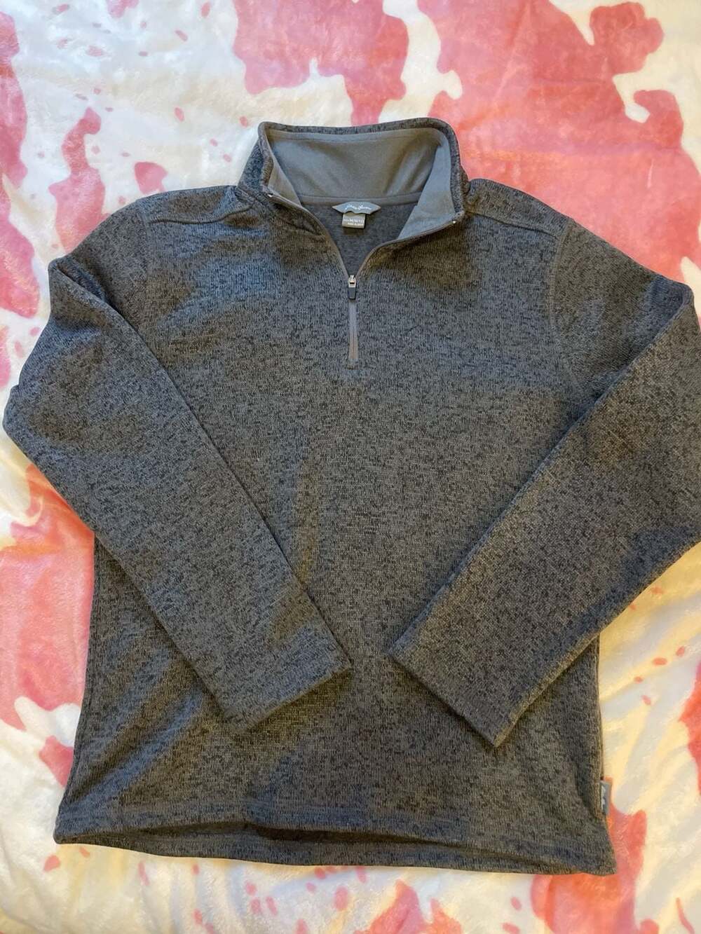 Eddie Bauer Kids M (10/12) Quarter-Zip Sweater Fleece Pullover Grey